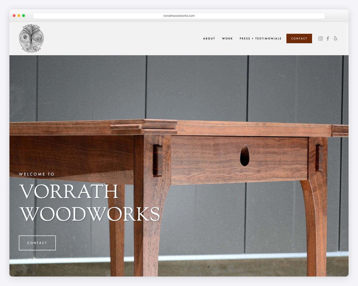Vorrath Woodworks website