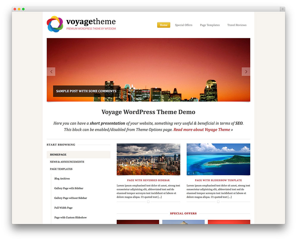 voyage classic travel website template