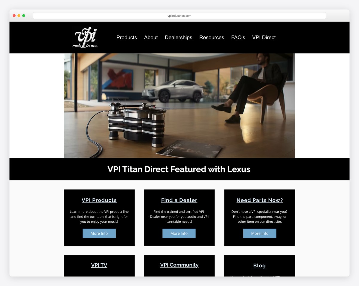 vpi industries audiophile wix forum example