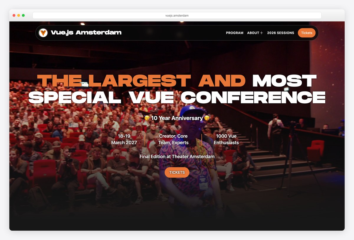 Vue.js Amsterdam conference website