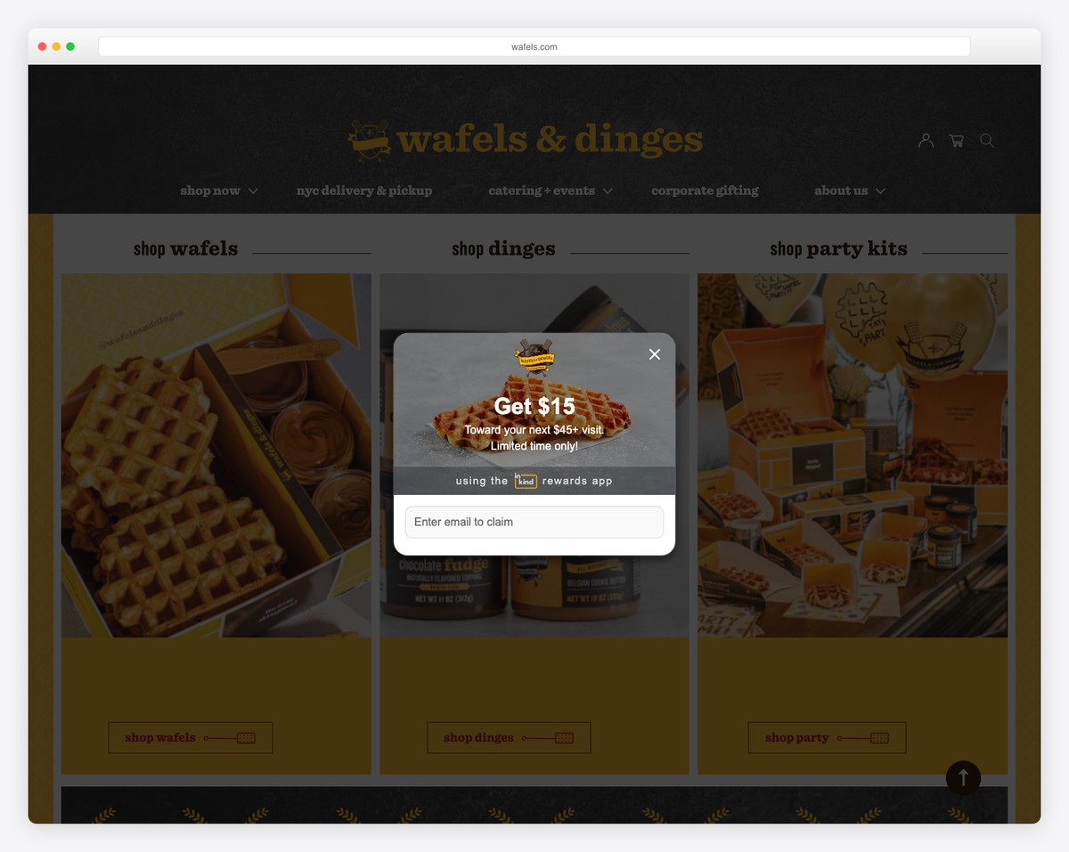 wafels and dinges food truck website example