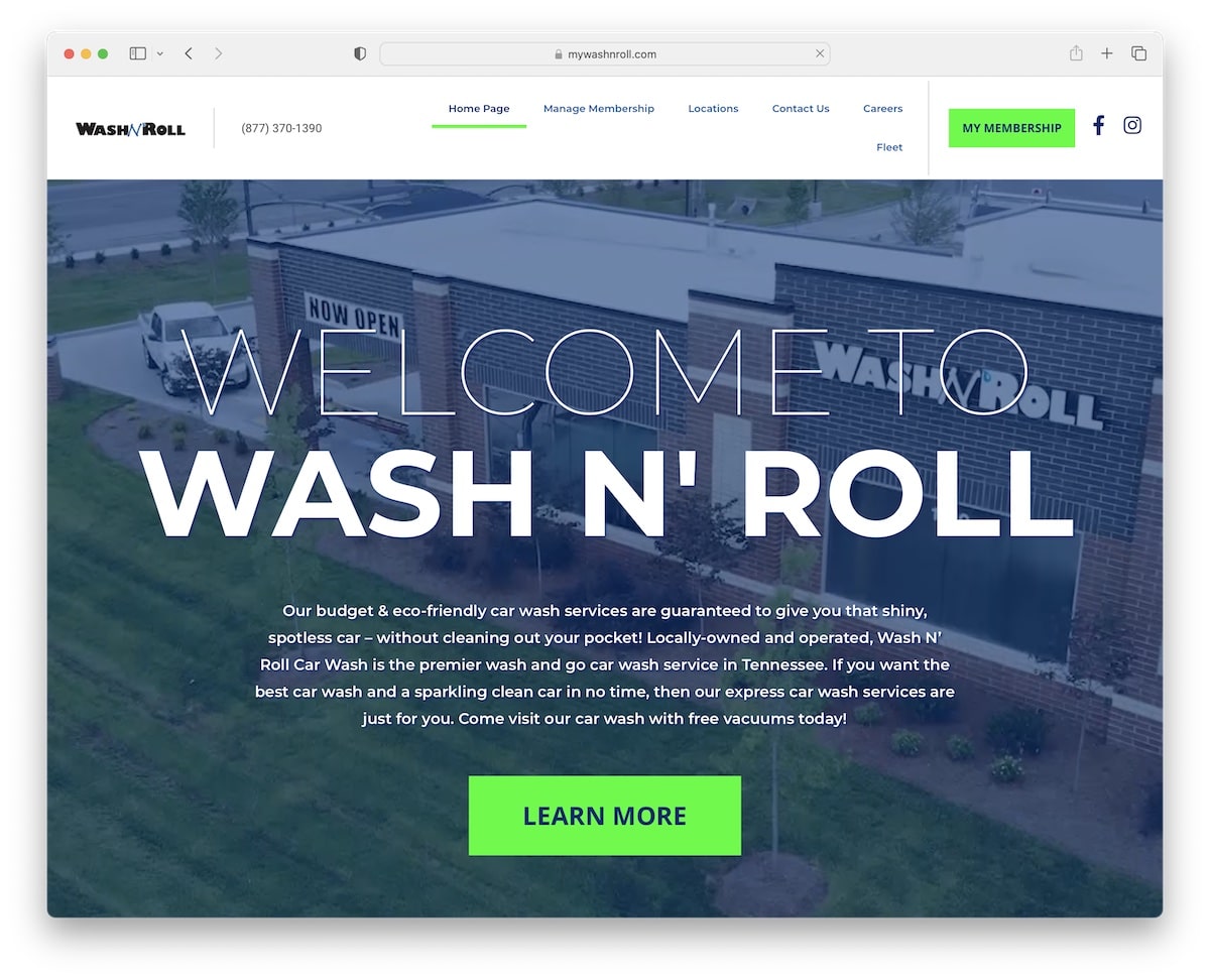 wash n roll web design