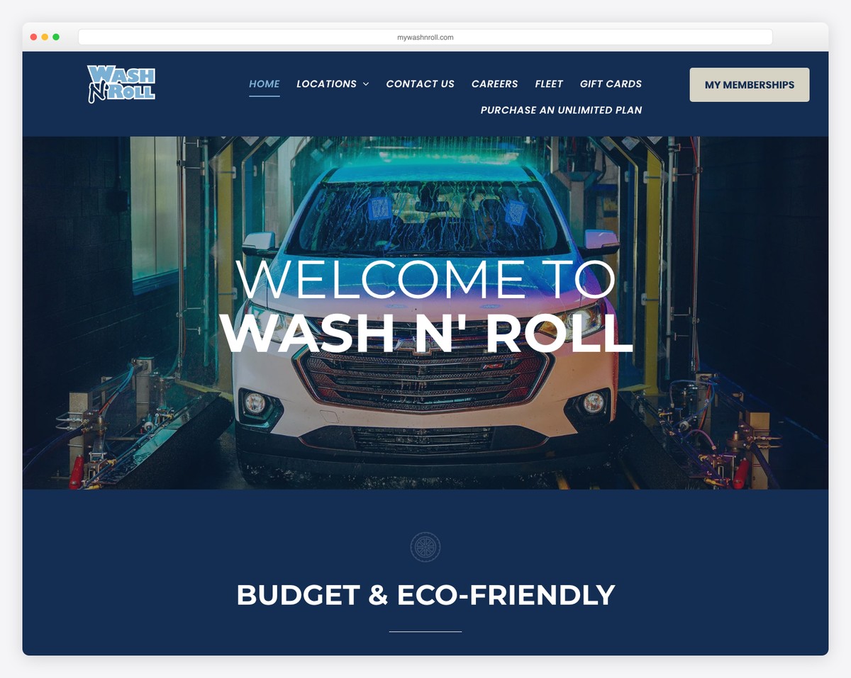 wash n roll web design