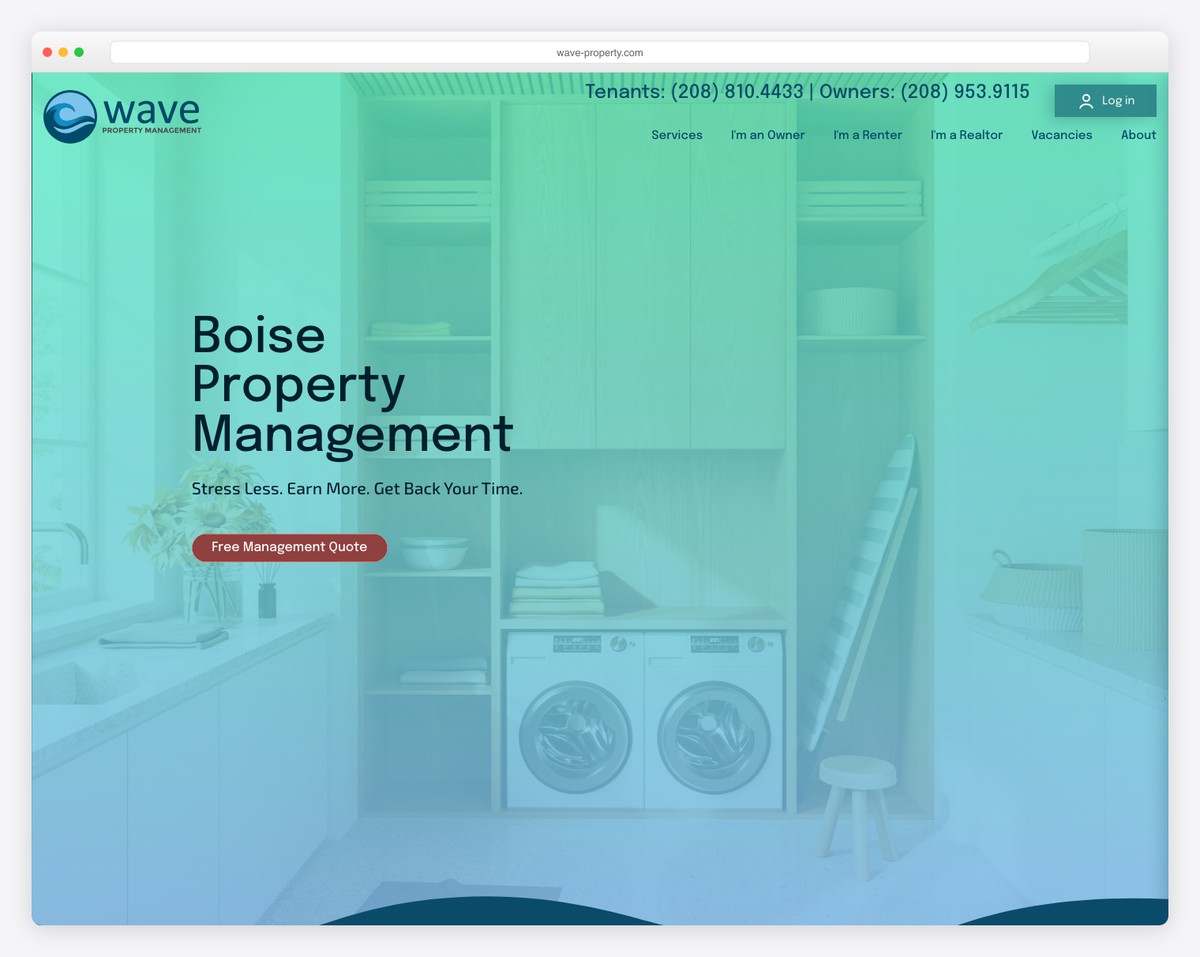 wave property management website example