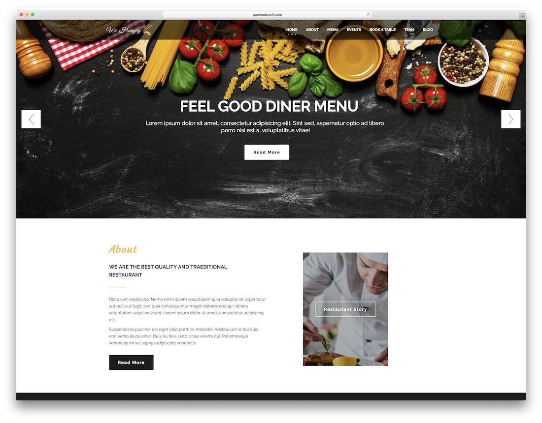wehungry catering website template