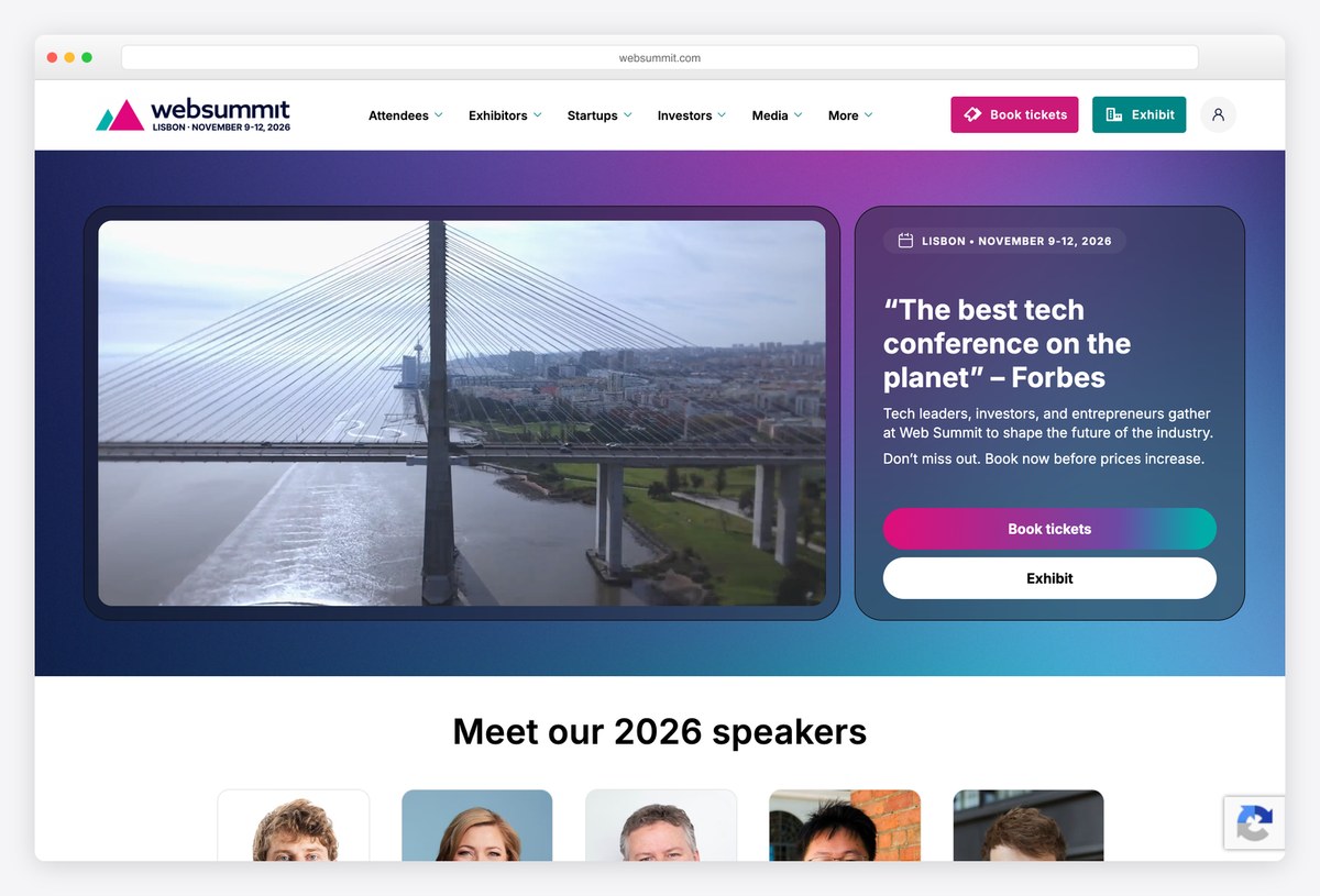 Web Summit conference website