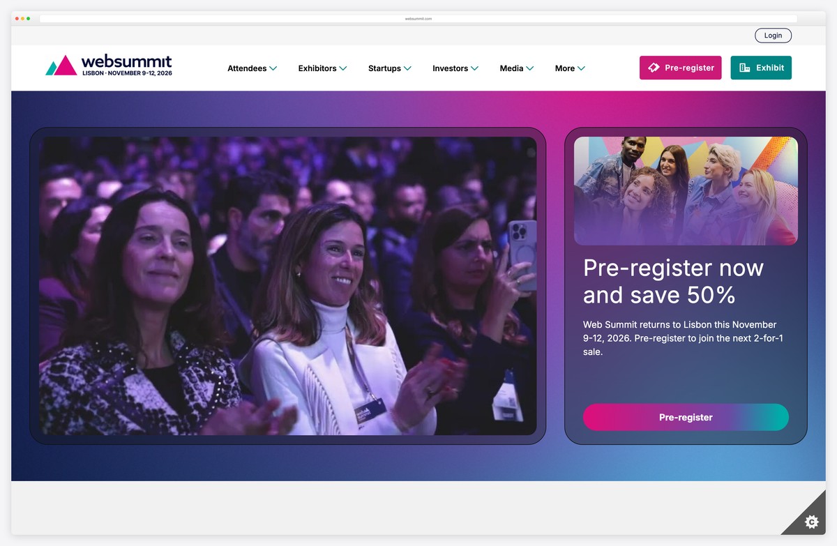 web summit technology conference website example