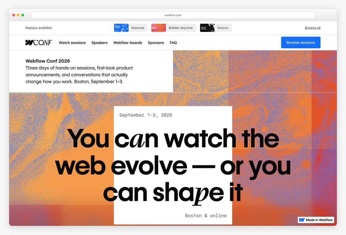 Webflow Conf conference website