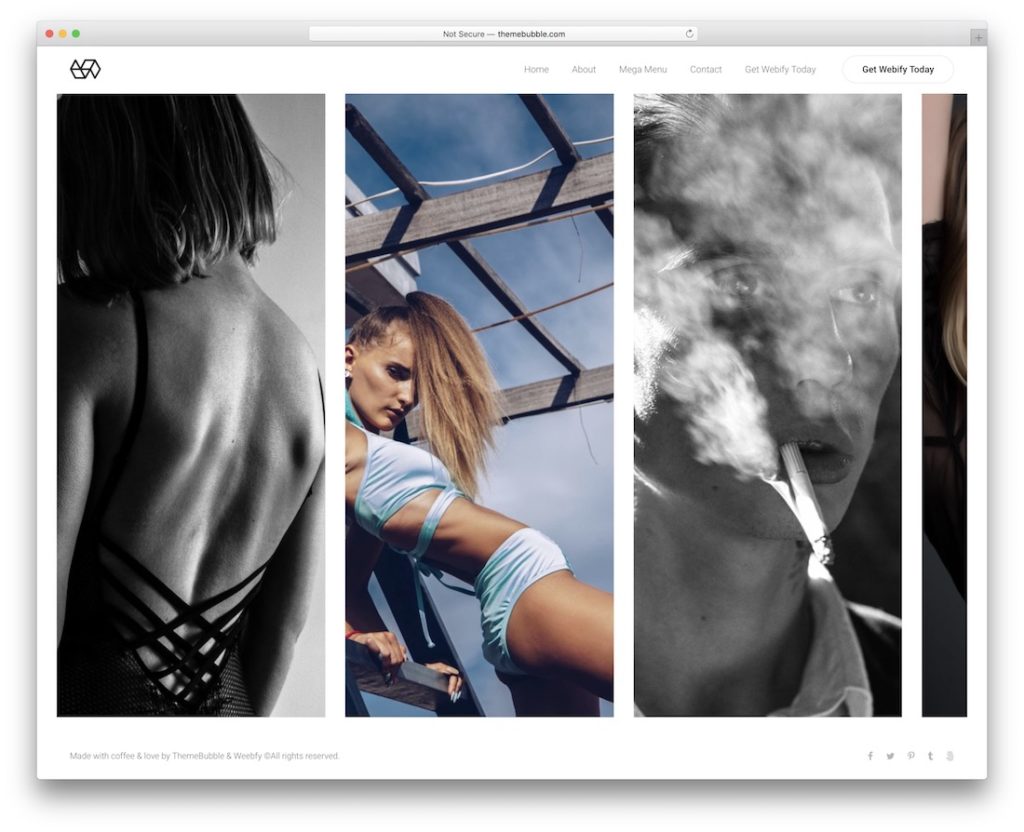 example of a creative photographer website