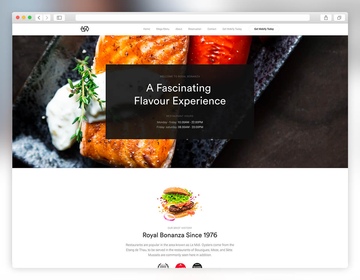 Webify theme restaurant wordpress