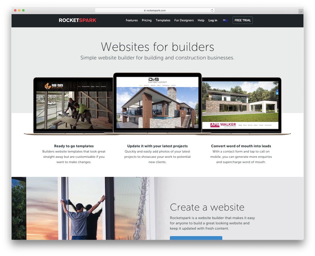 website builders for construction company