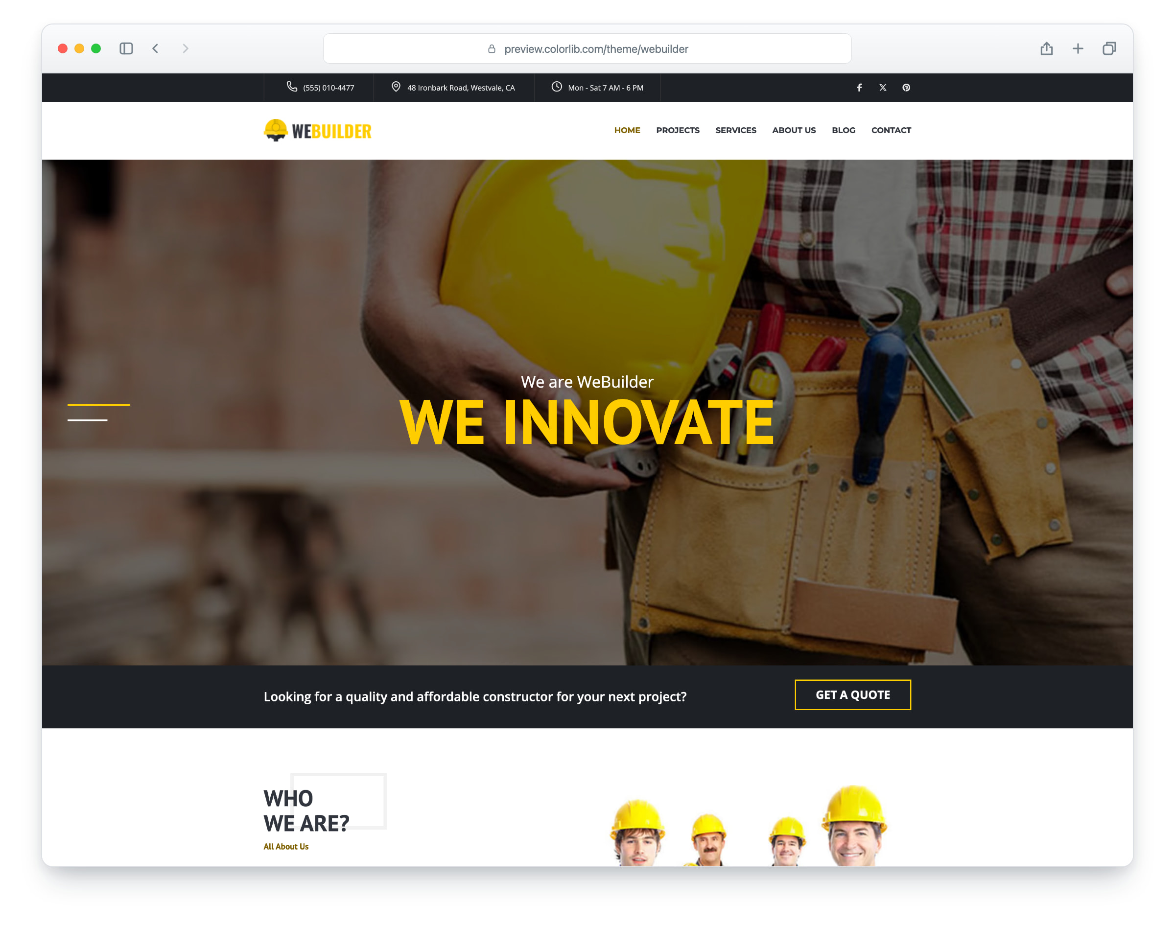 Webuilder website template