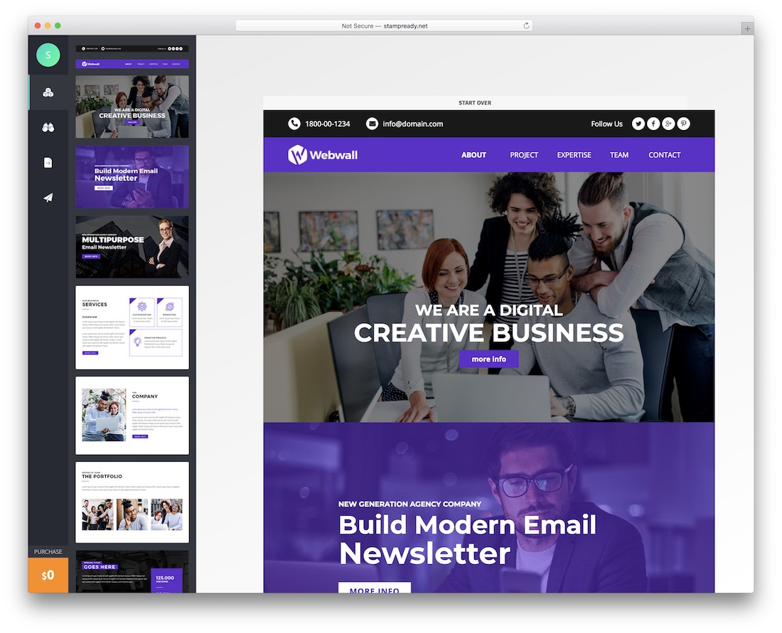 webwall responsive email template