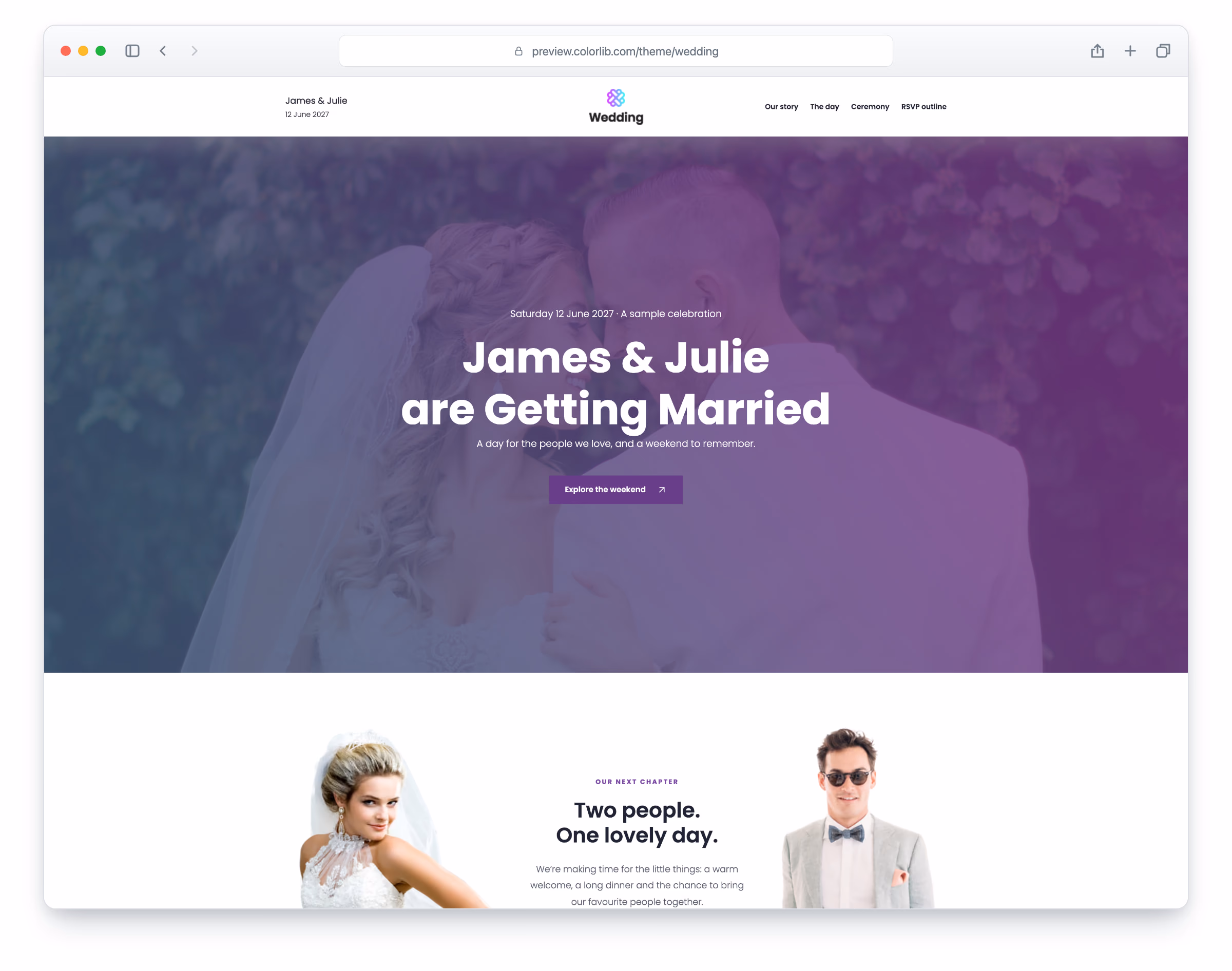 Wedding website template
