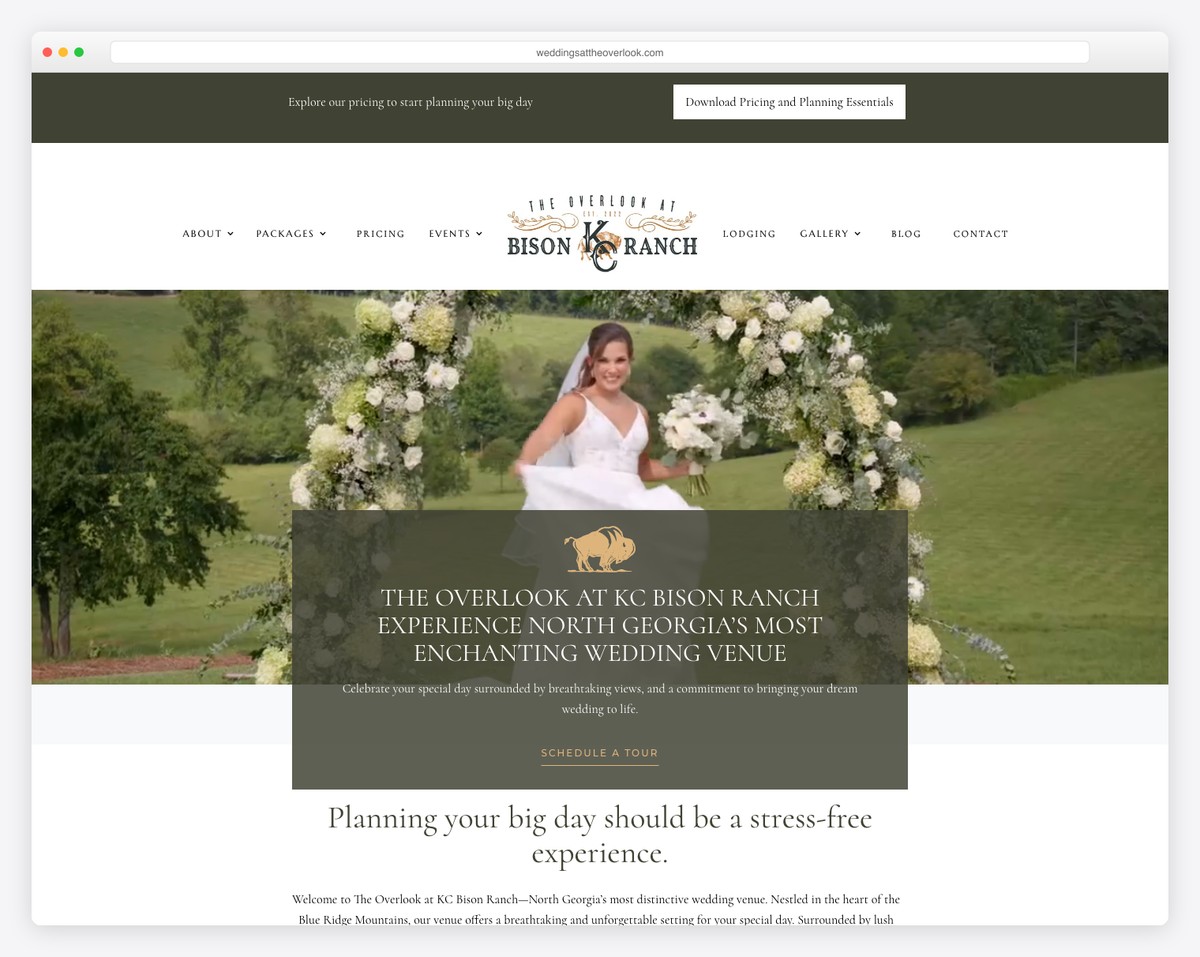 the overlook at kc bison ranch website example