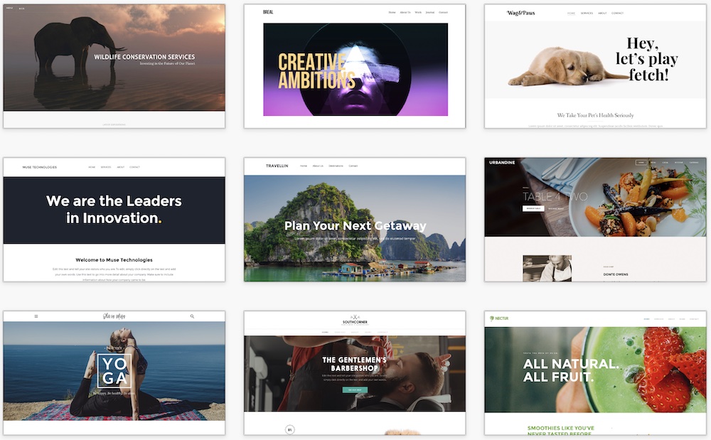 beautiful Weebly ready-made website and page templates
