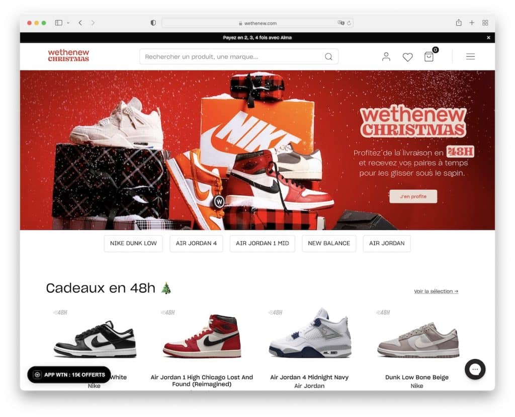 wethenew shoe website example