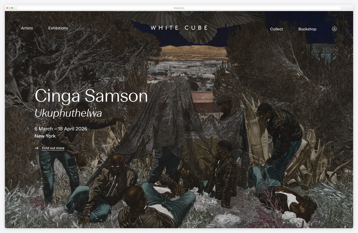 white cube contemporary art gallery website example