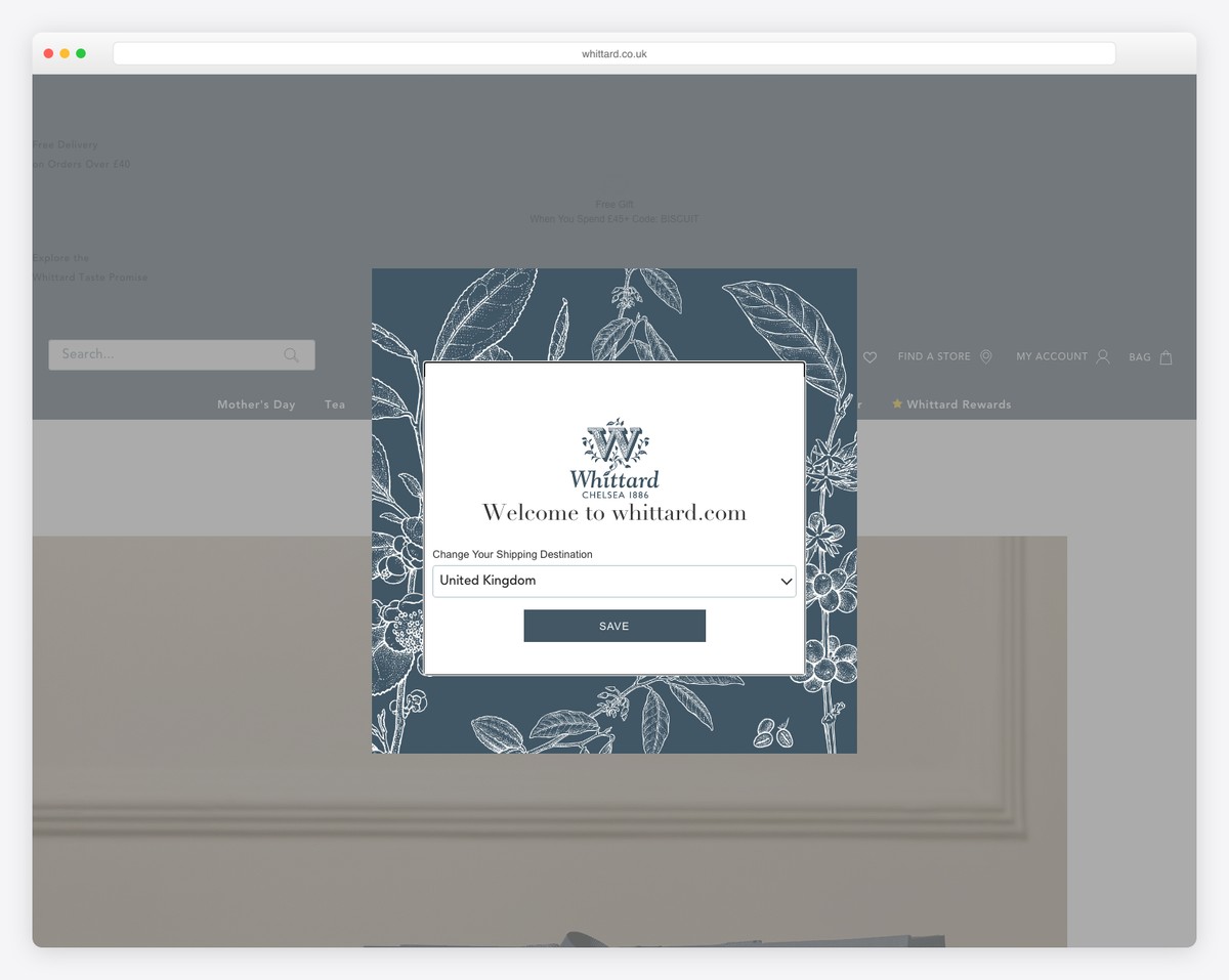 whittard of chelsea website example