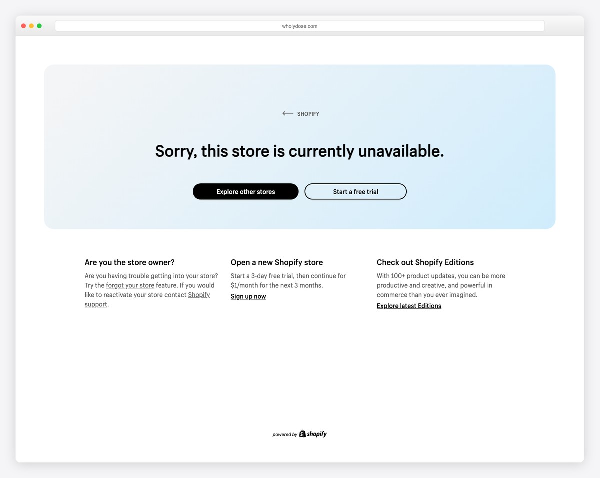 wholy dose website example