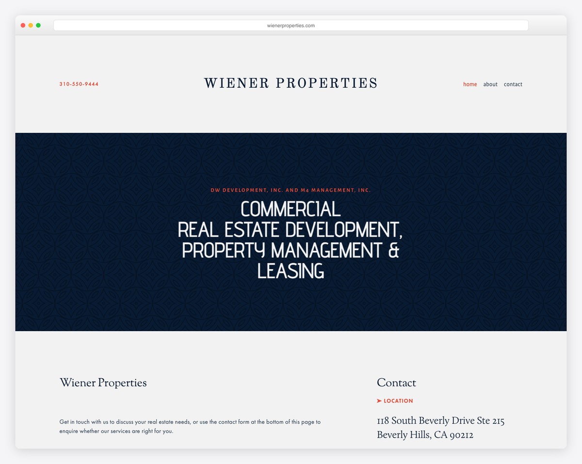 wiener properties website example