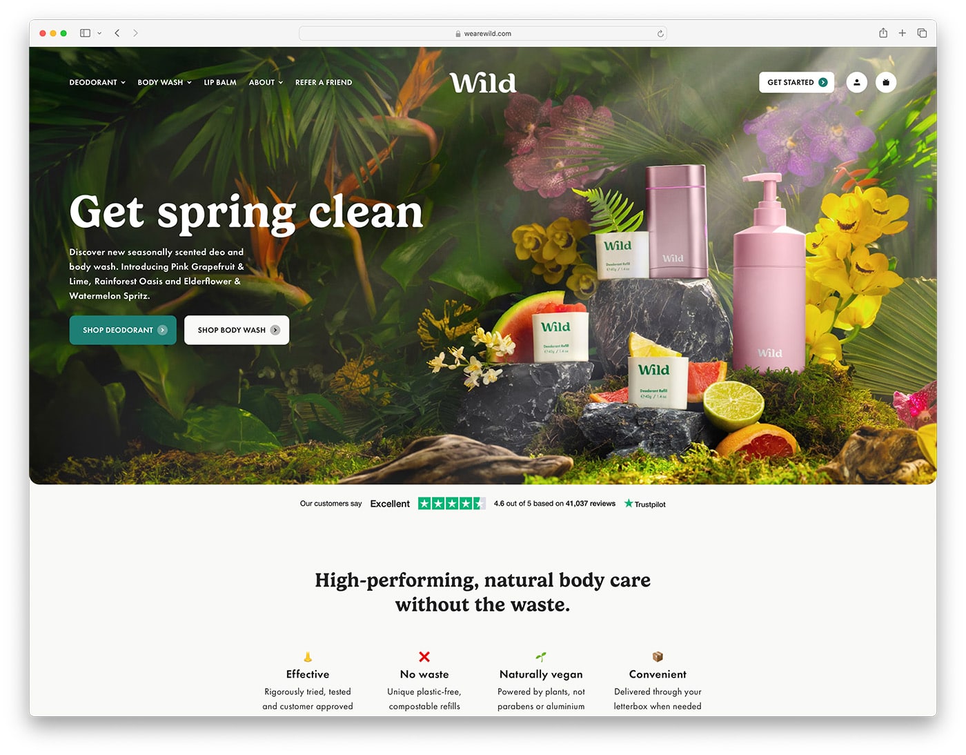 Wild - clean cosmetics ecommerce website design