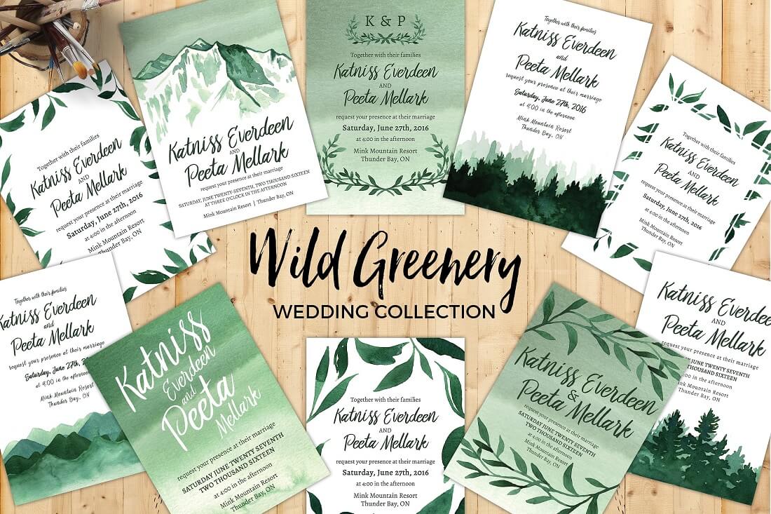 wild greenery wedding collection
