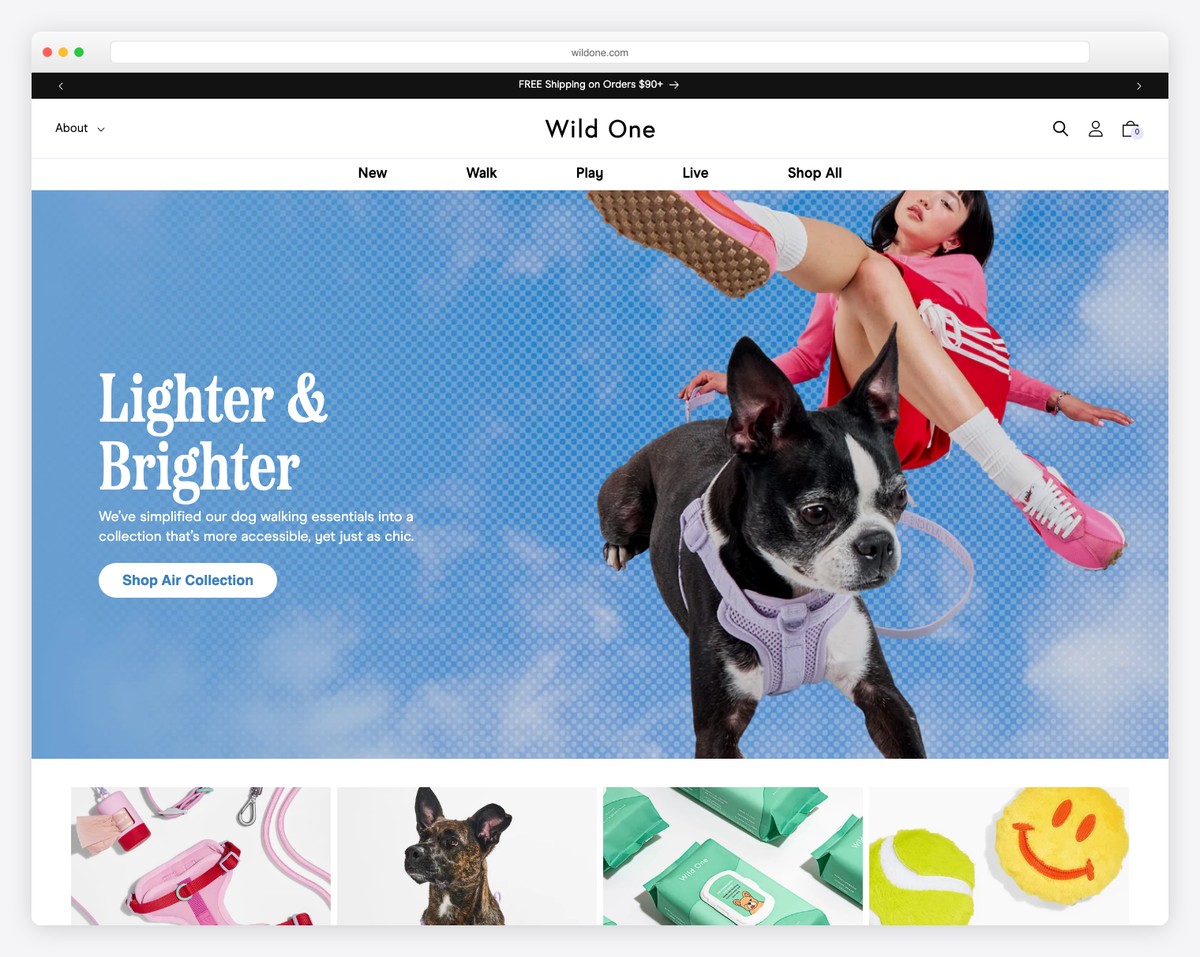 Wild One pet accessories website