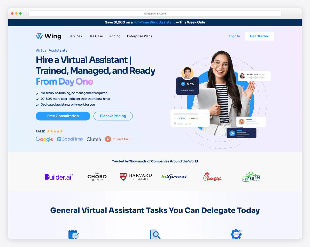 wing assistant website example