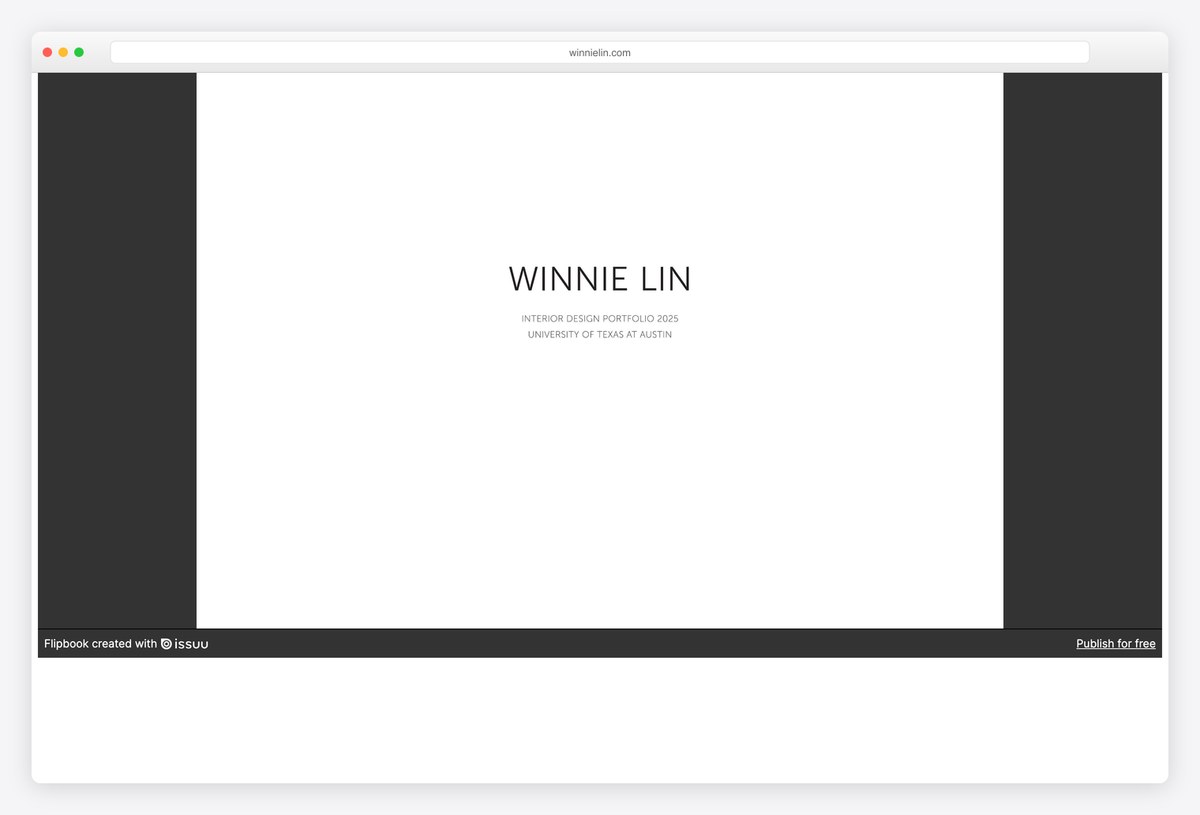 Winnie Lin interior design portfolio website