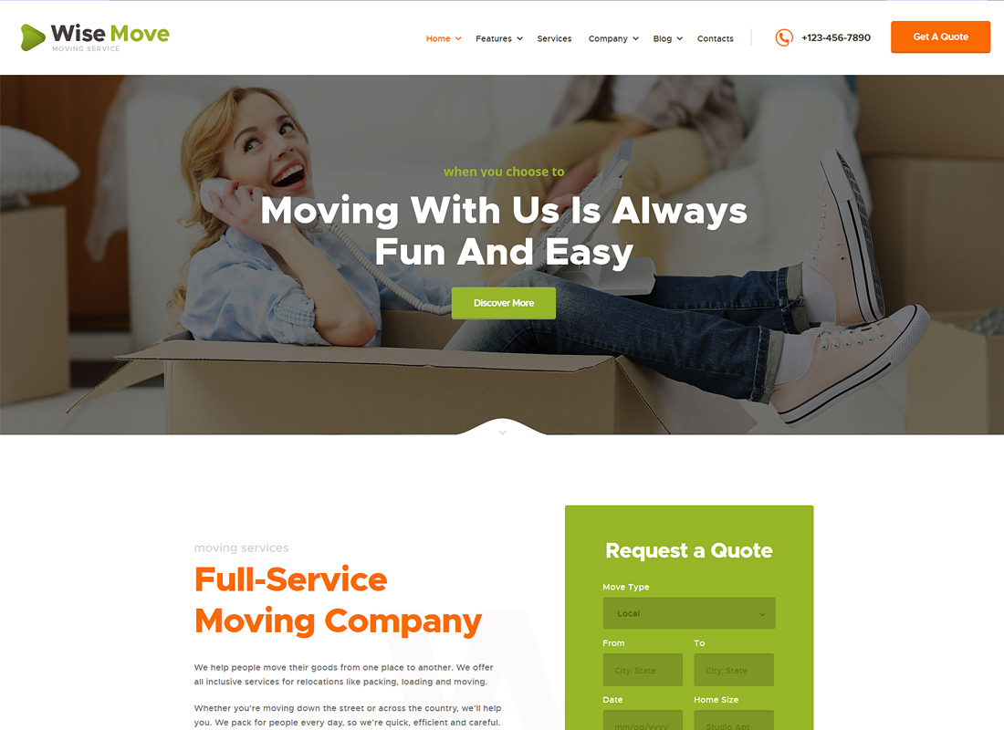 Wise Move | Moving and Storage Services WordPress Theme