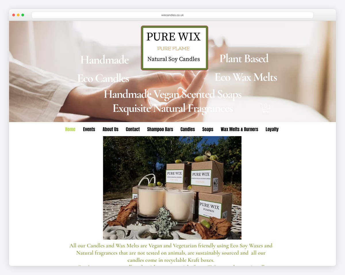 pure wix website example