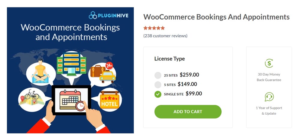 WooCommerce Bookings and Appointment Plugin
