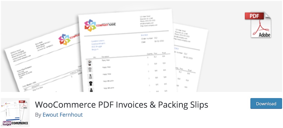 woocommerce pdf invoices packing slips