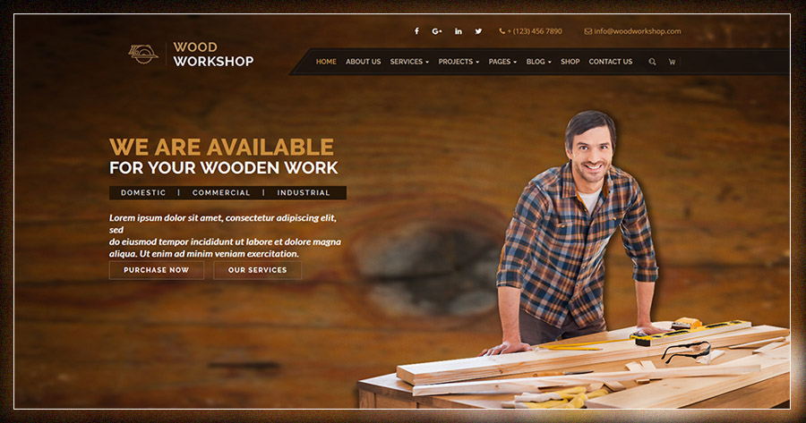 Wood Workshop - Carpenter and Craftsman WordPress theme