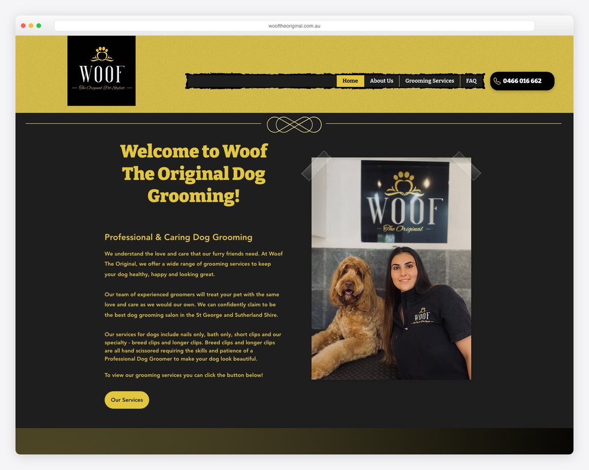 woof the original grooming website