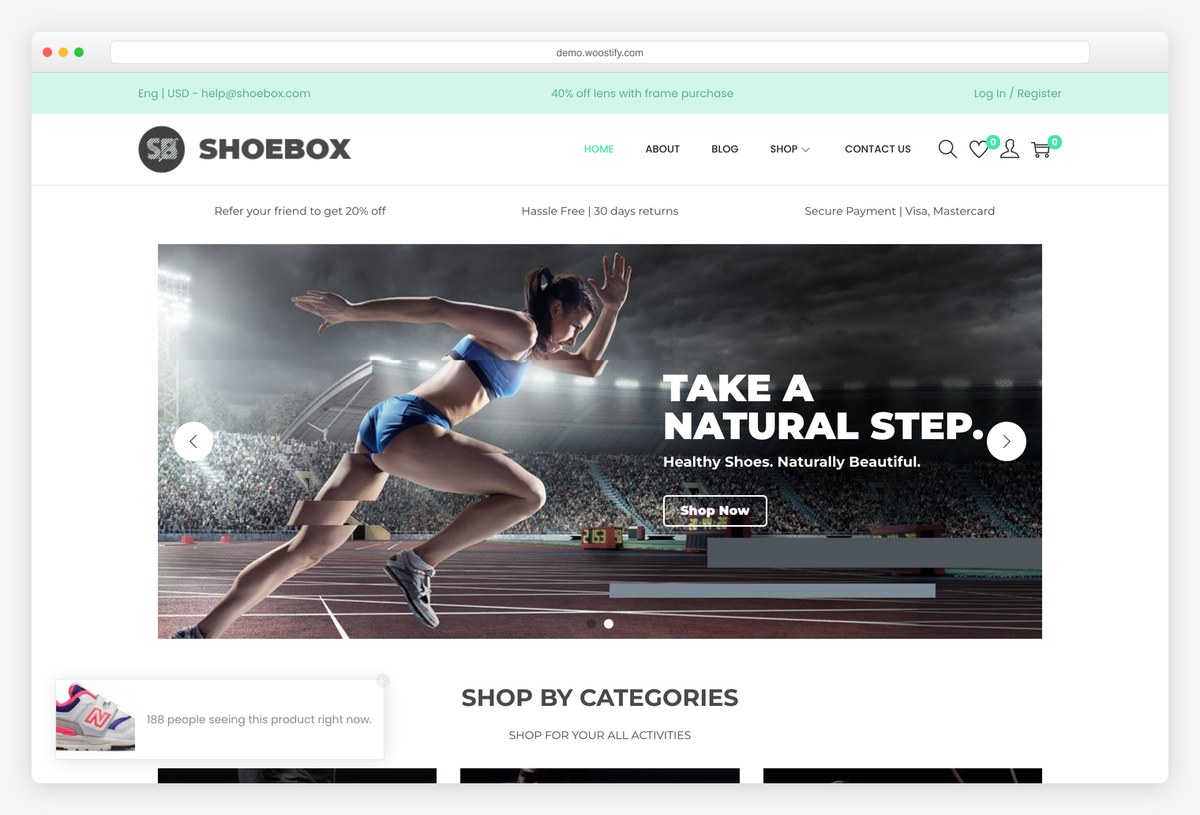 Woostify free WooCommerce WordPress theme demo