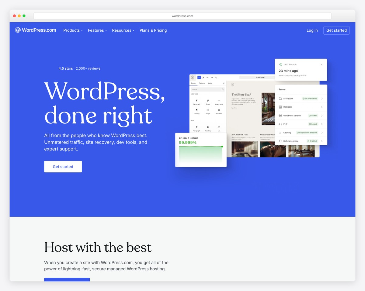 WordPress.com free website builder for blogs and content sites