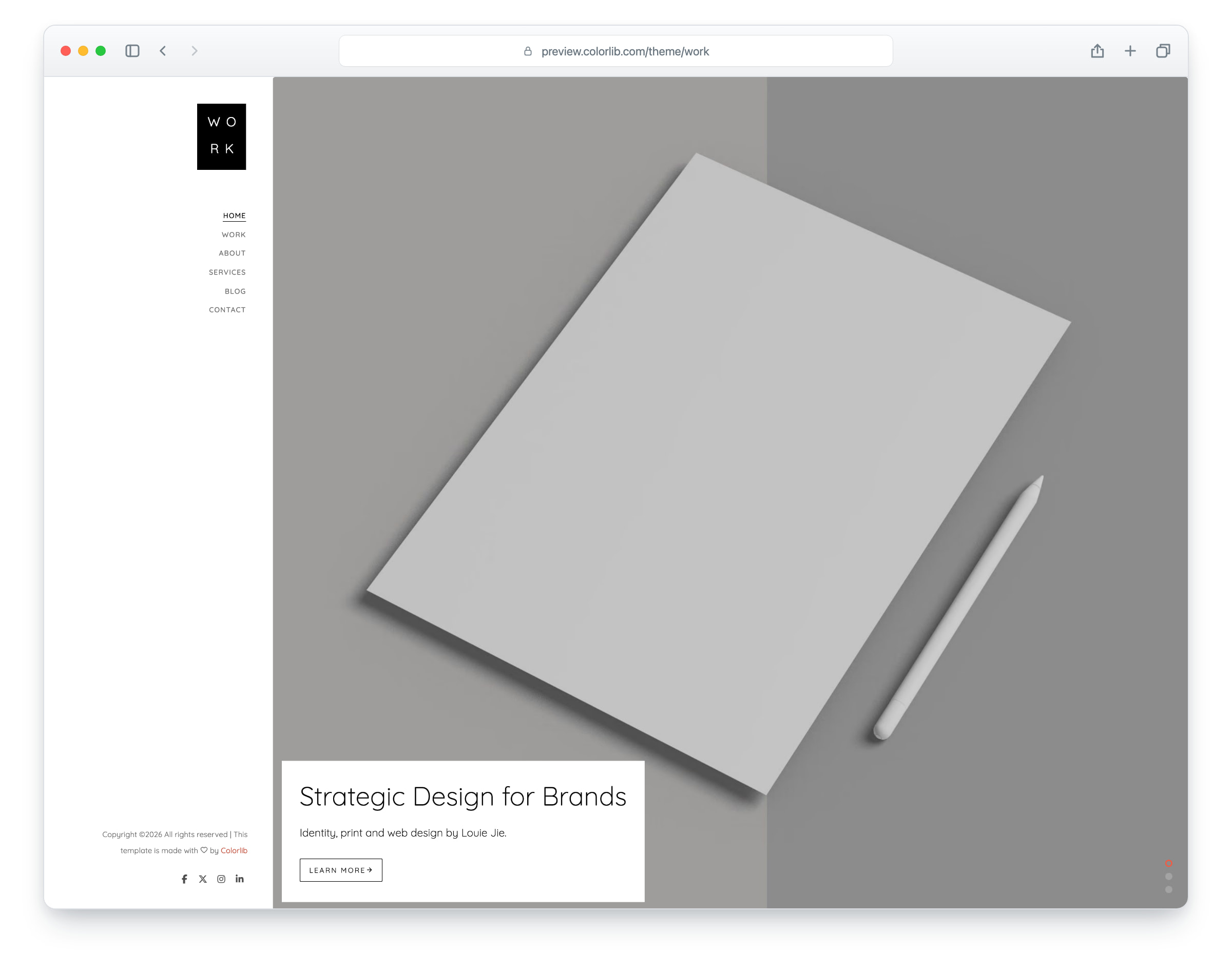 Work website template