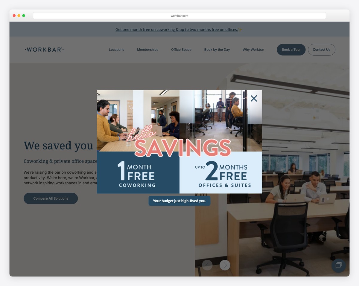 workbar website example