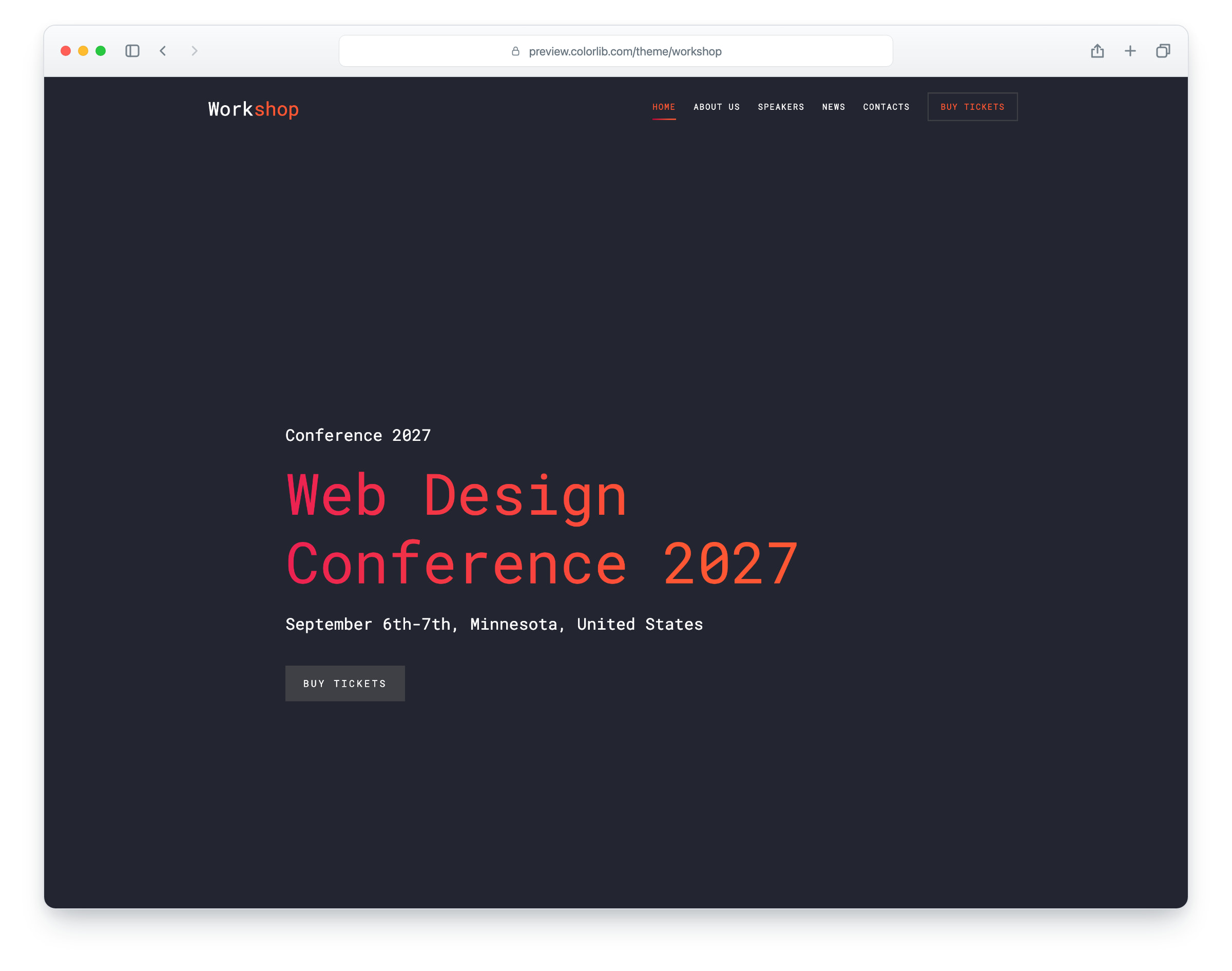 Workshop website template