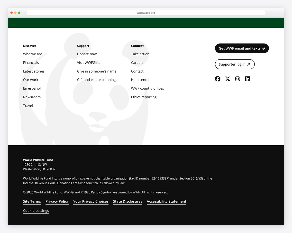 world wild life nonprofit website