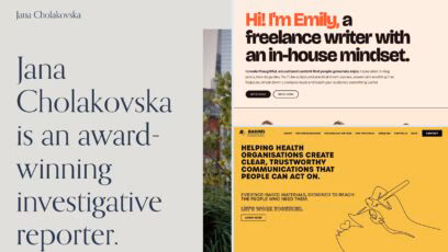 Content writer portfolio examples: Jana Cholakovska, Emily Stevens and Rachel Pascal
