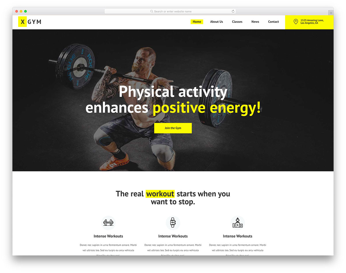 XGym Free Template