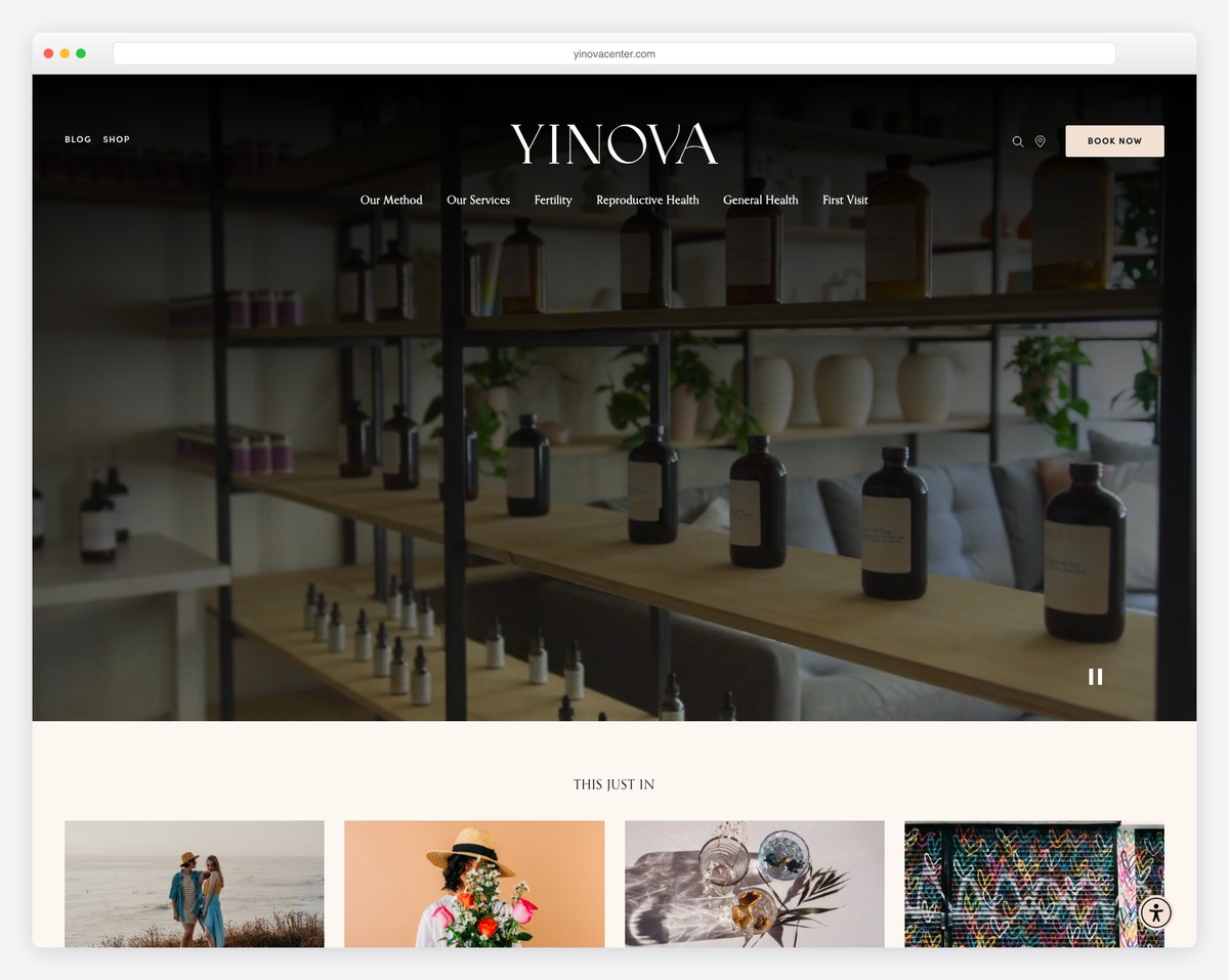 the yinova center website example