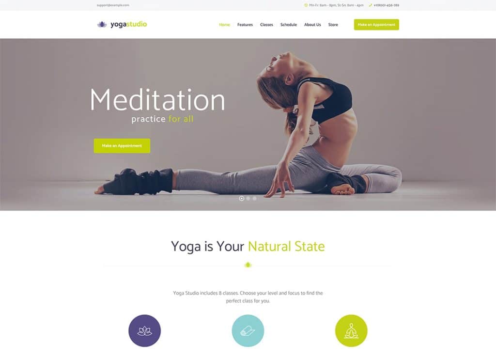 Yogastudio, Gym and Healthcare WordPress Theme