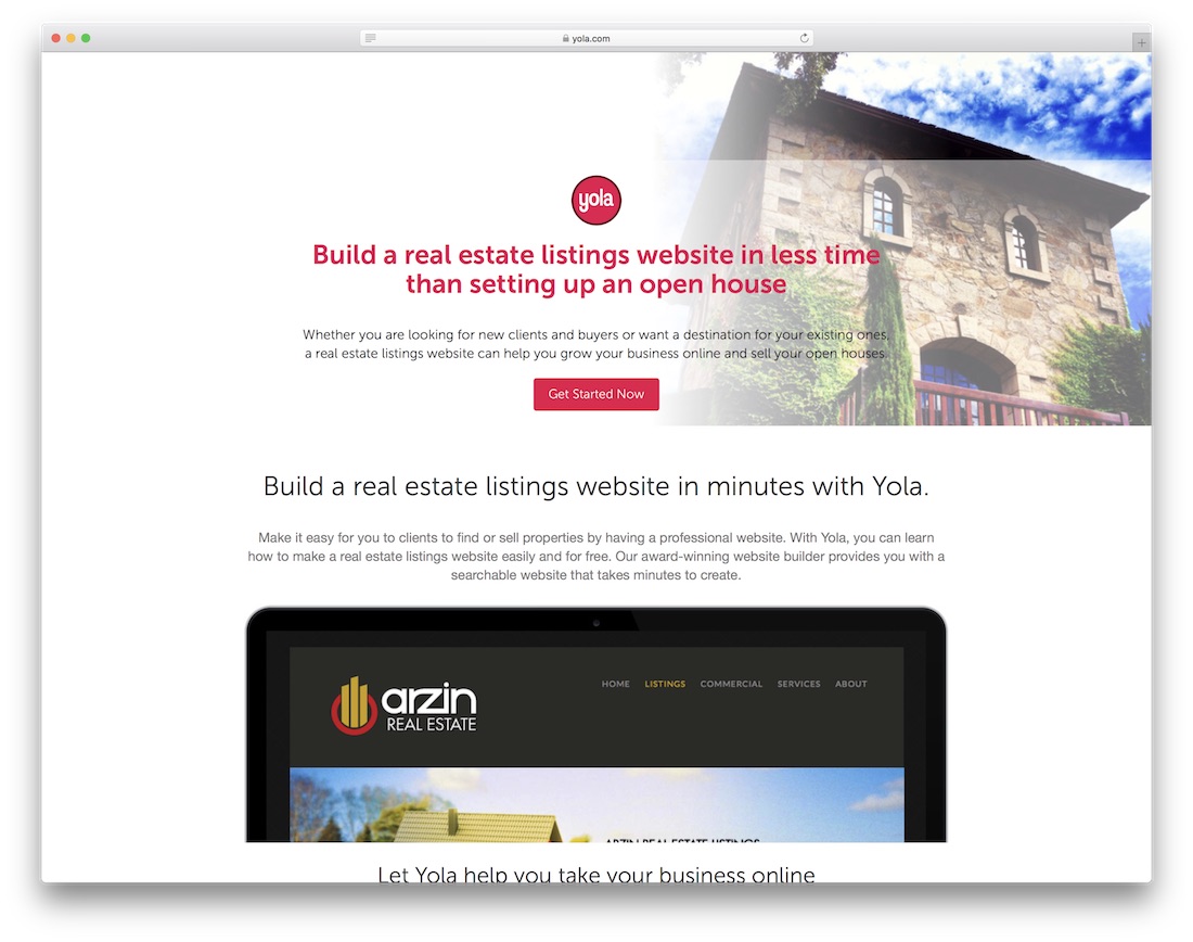 yola real estate agent website builder
