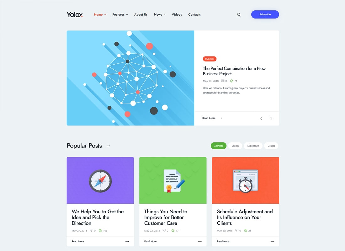 Yolox | Modern WordPress Blog Theme for Business & Startup