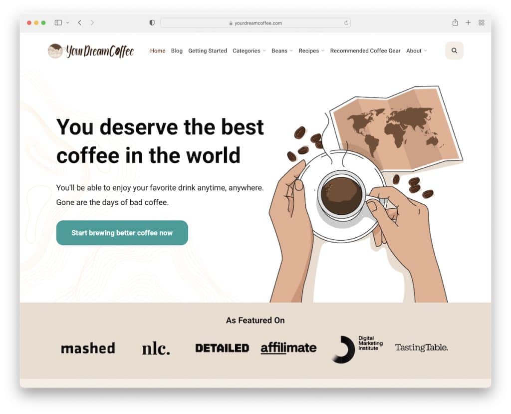 your dream coffee affiliate website