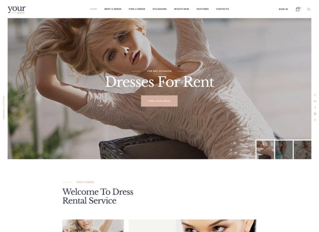 Your Dress - Clothes Rental Services WordPress Theme